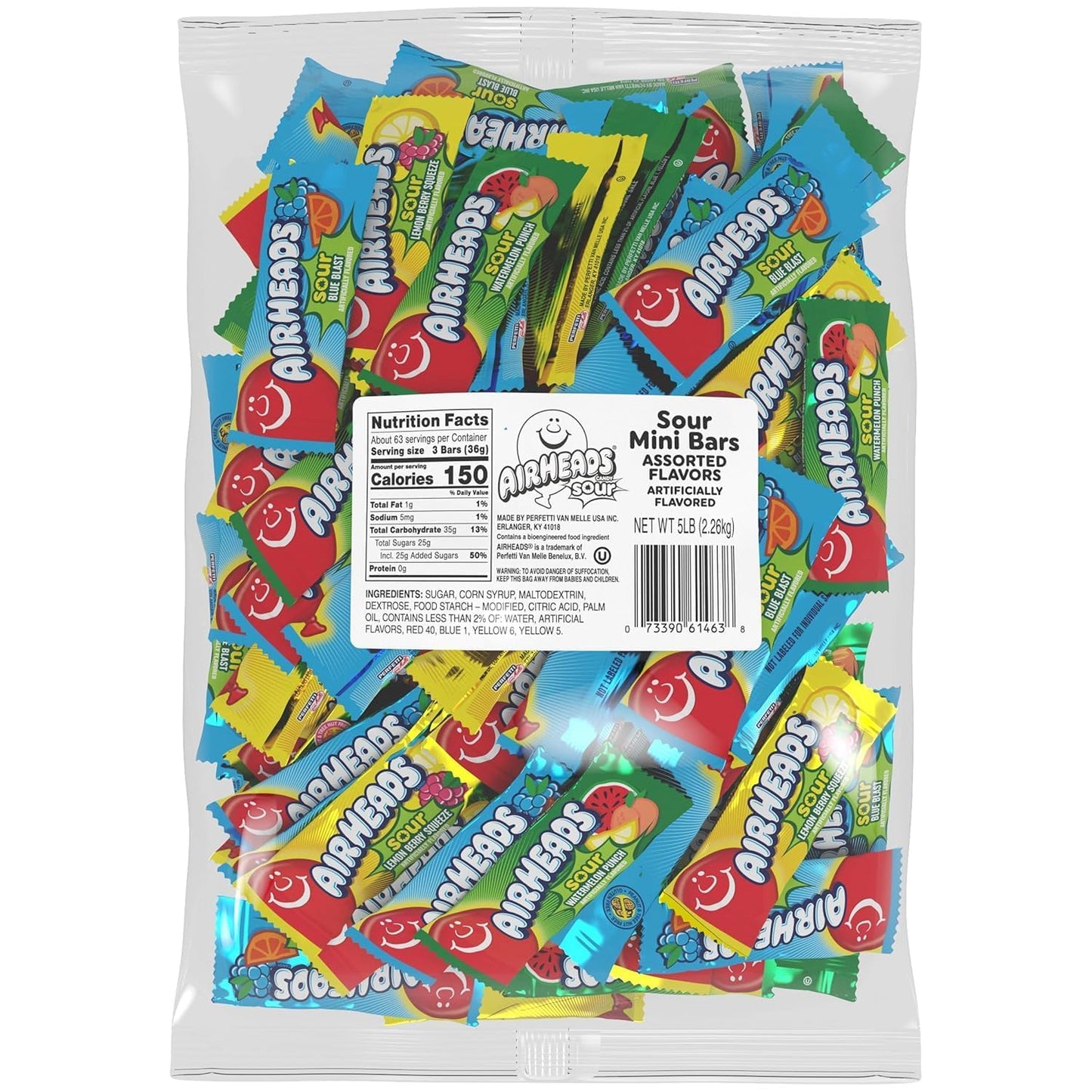 Airheads Mini SOUR Bars Bulk Bag - Tangy Chewy Candy Treats