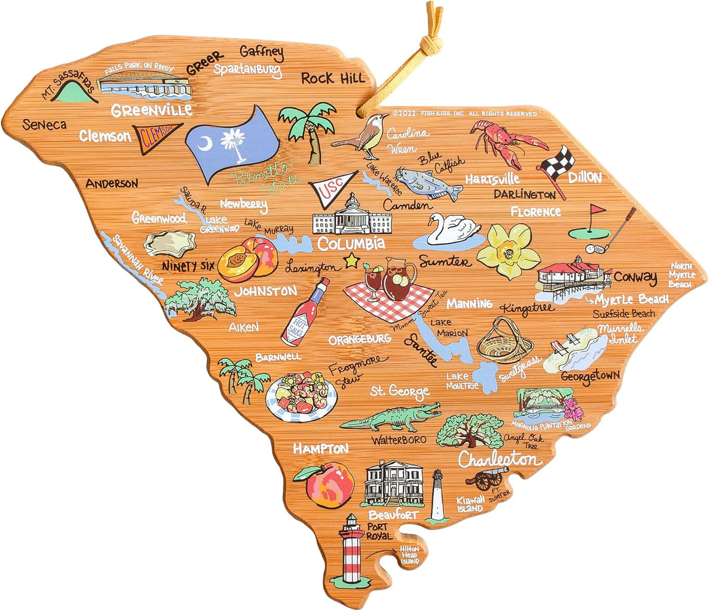 South Carolina State Shaped Cutting Board for Charcuterie Fun