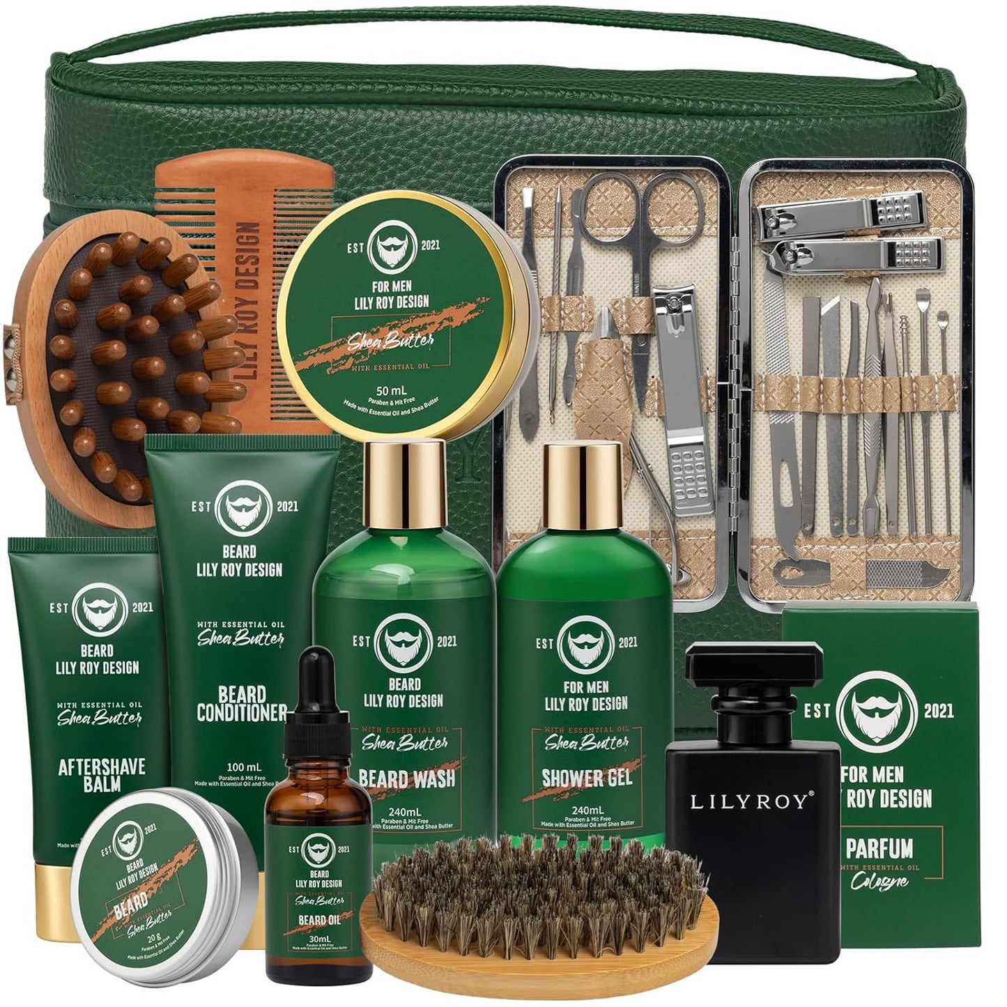 Luxury 32-Piece Shea Butter Bath & Beard Gift Set for Men