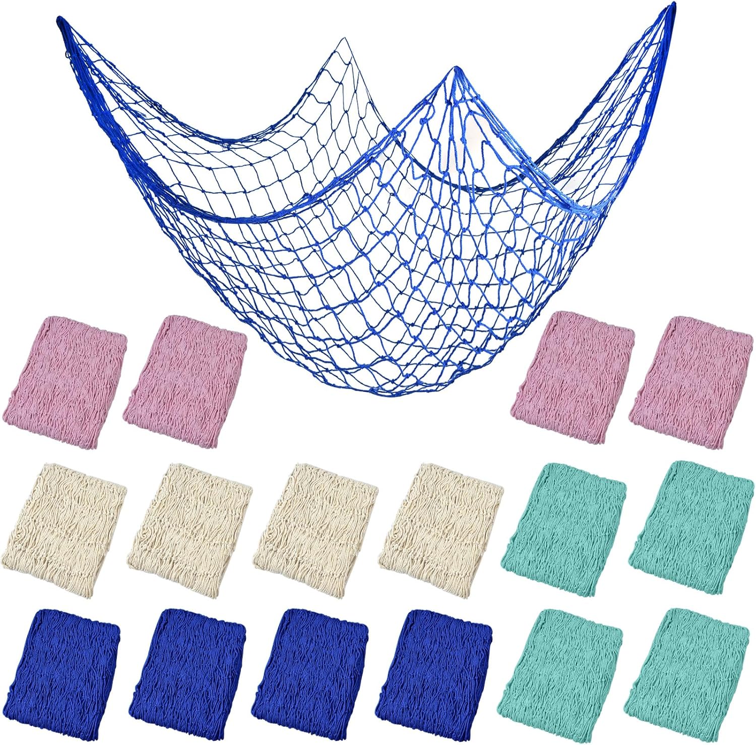 Mermaid Party Essential: Natural Fish Net Wall Hanging Set