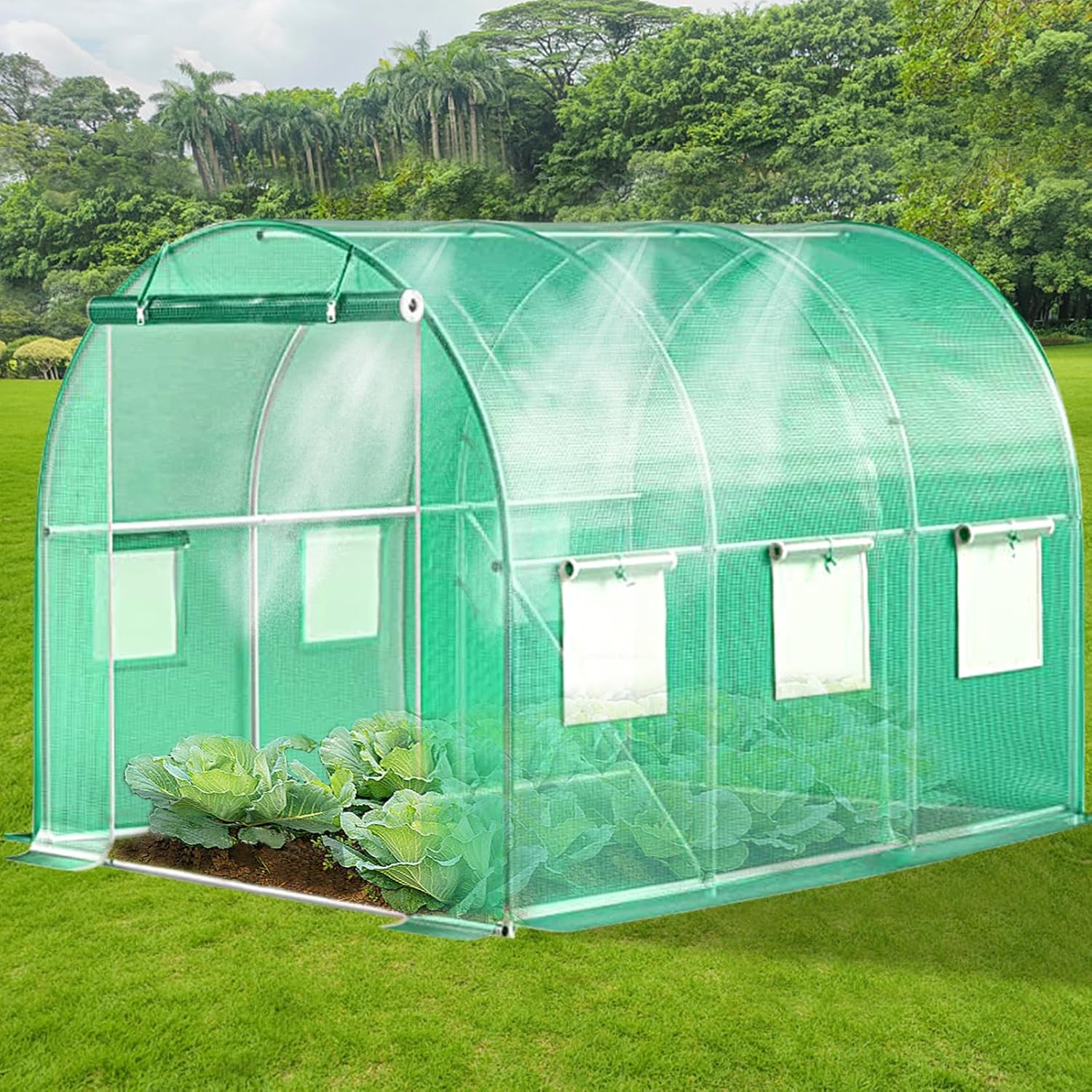 KANAGAWA 10x7 Walk-in Greenhouse with Watering System - Heavy Duty, Portable, Ultimate Plant Protection