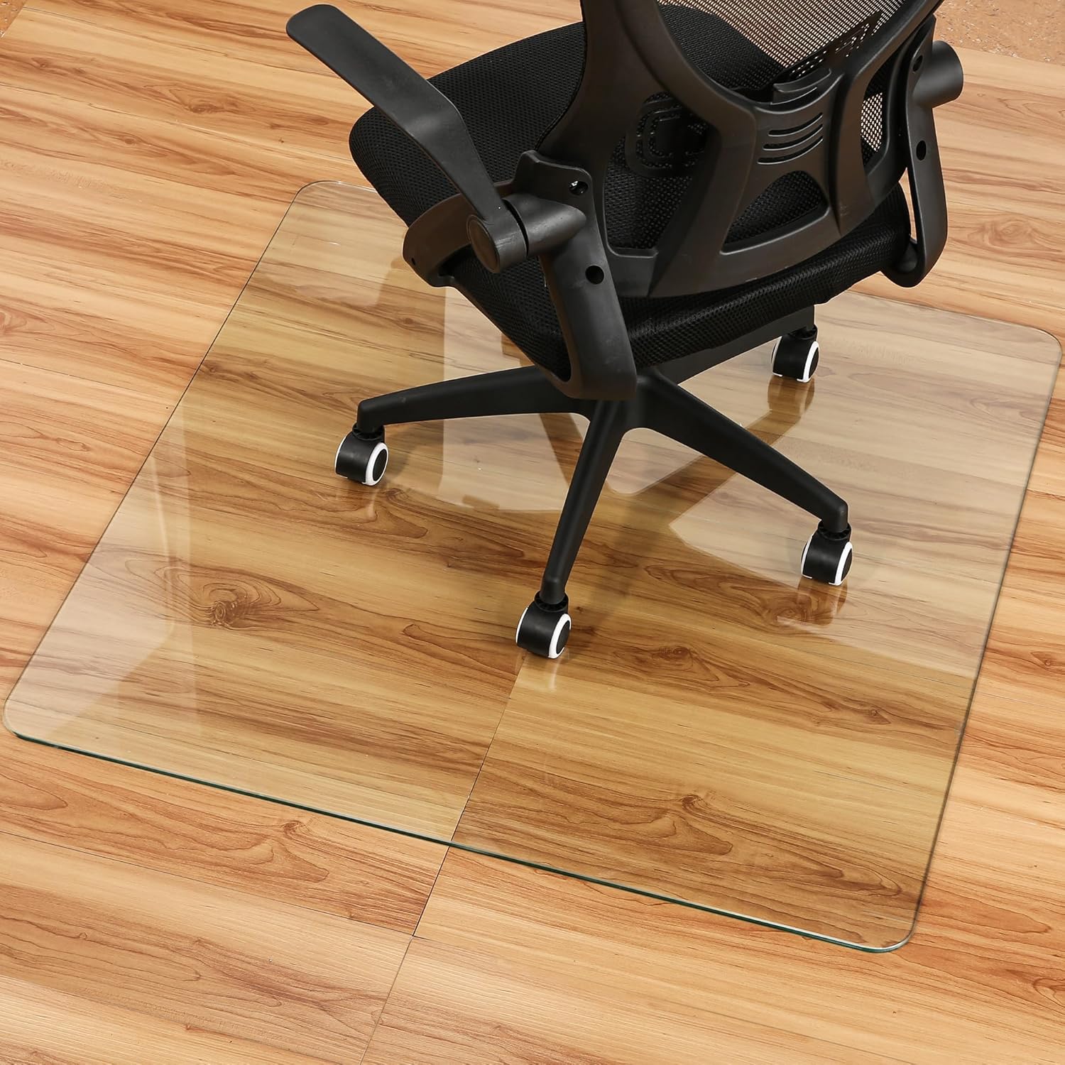 Tempered Glass Chair Mat for Carpet and Hardwood Floors