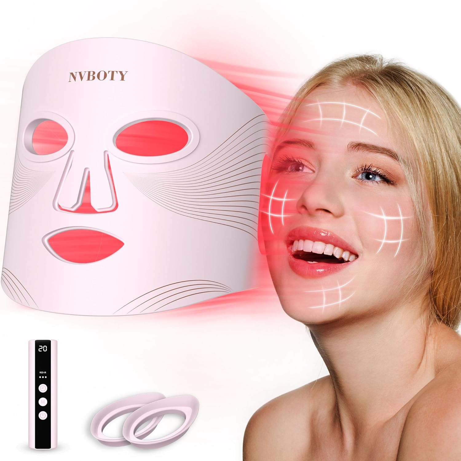 LED Face Mask Light Therapy for Youthful Skin at Home & Travel