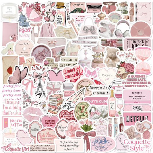 Aesthetic Coquette Vinyl Stickers Set (100PCS)