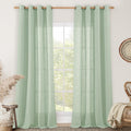 Fresh Green Linen Curtains for Living Room and Bedroom Decor