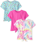 Short Sleeve Tie Front Top - Soft 3-Pack Girls Tees Children's