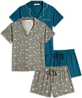 Ekouaer 2 Pack Womens Pajamas Set Button Down Short Sleeve - Cool Sets