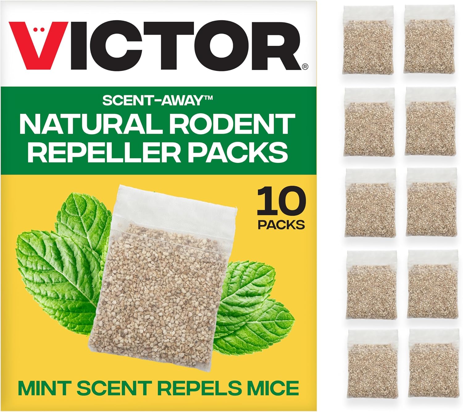 10 Pack Victor Peppermint Mouse Repellent Pouches