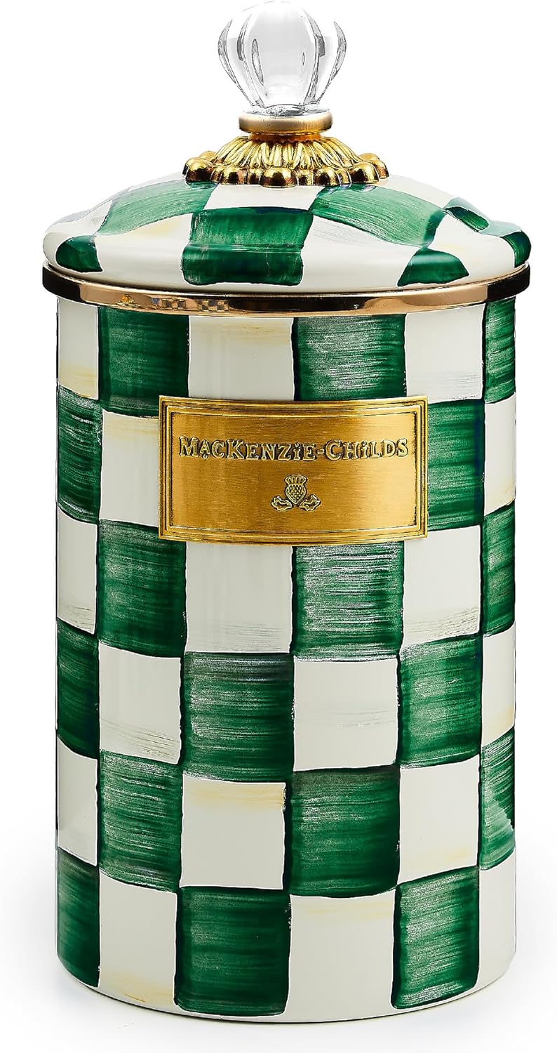 MACKENZIE-CHILDS Large Enamel Canister for Kitchen Storage