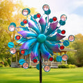 Solar Wind Spinner 60.63 in Outdoor Metal Stake - Colorful Solar LED