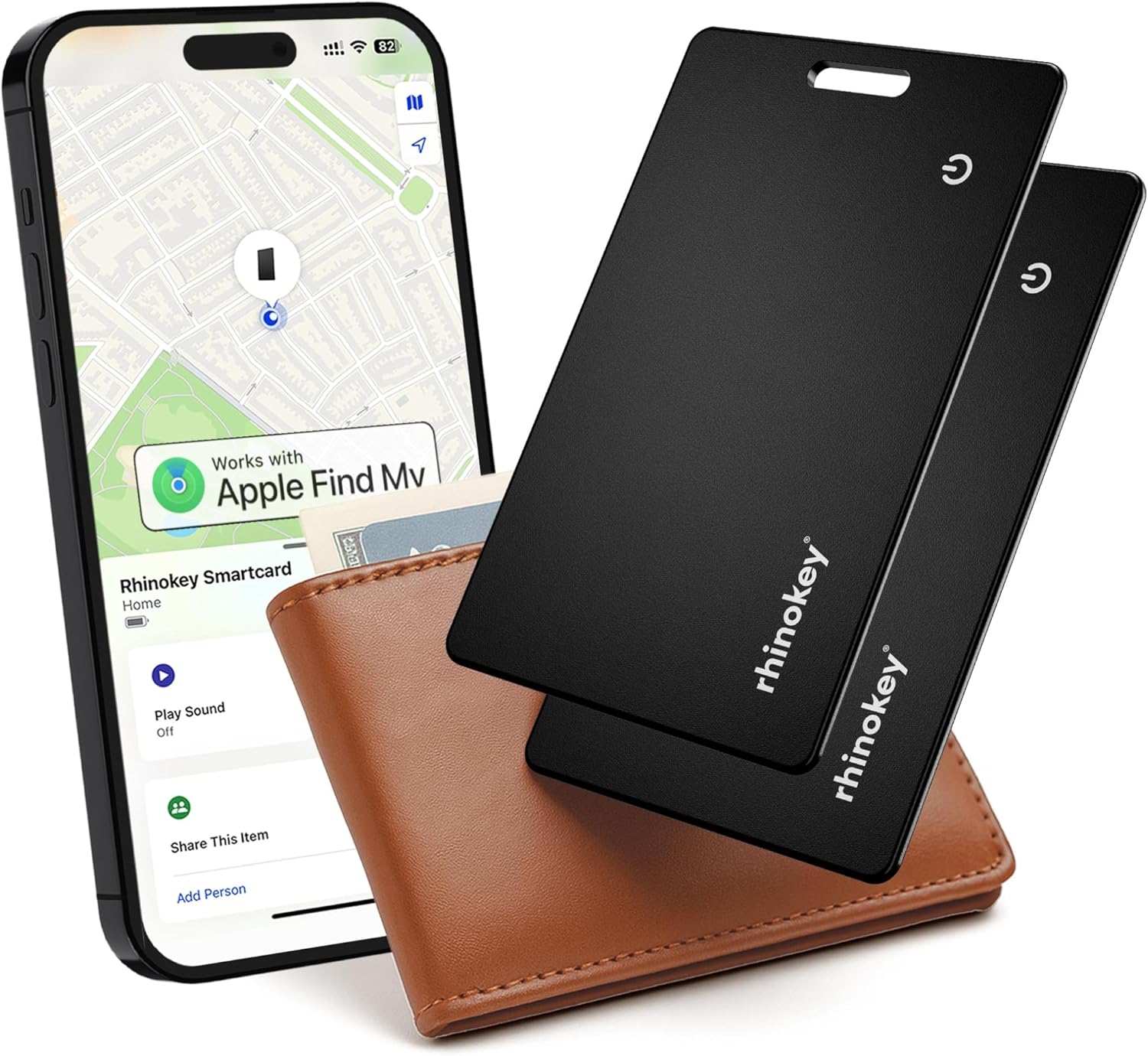 Rhinokey Wallet Tracker Card - Slim, Waterproof, and Reliable
