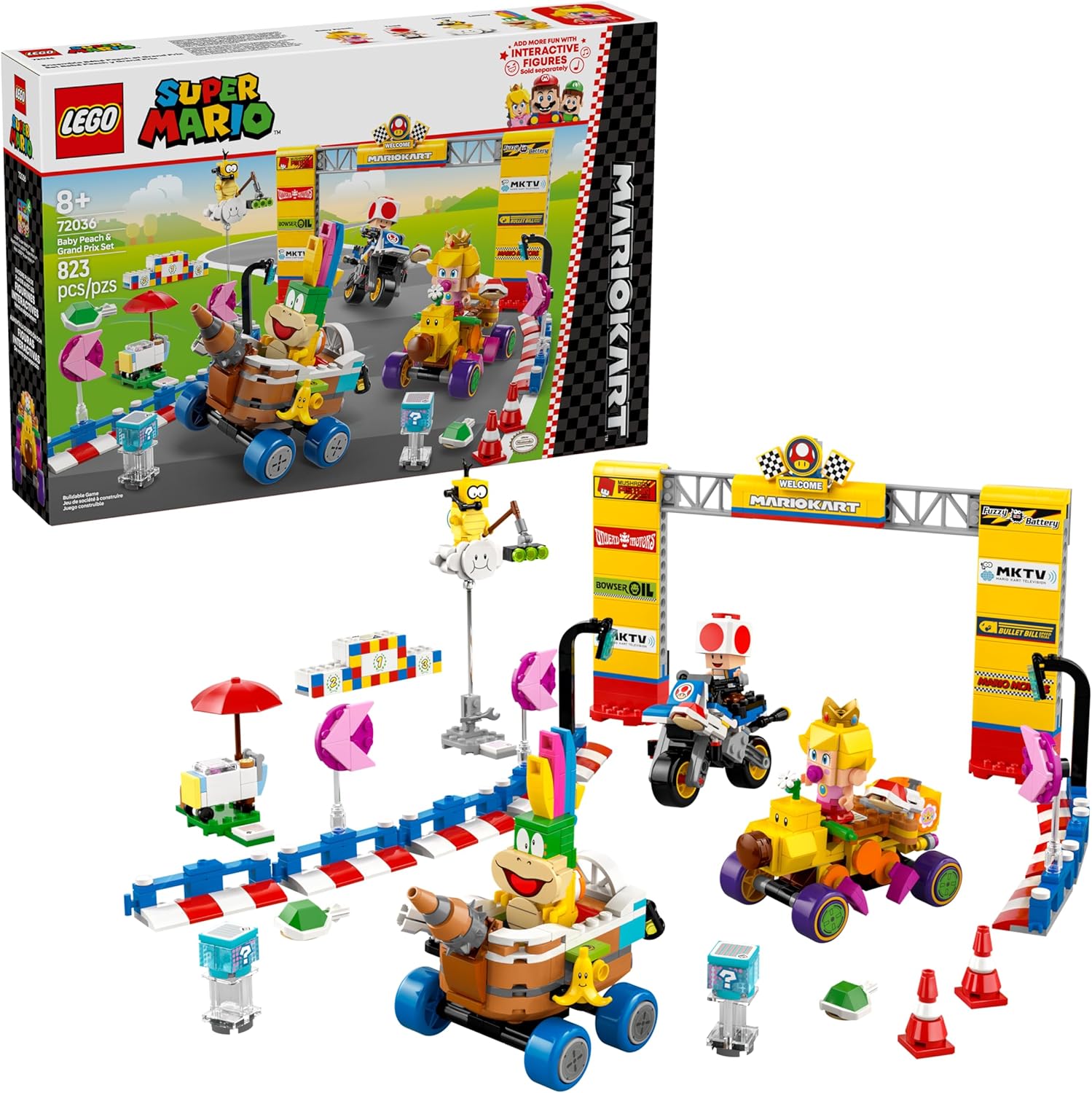 LEGO Super Mario Kart Baby Peach & Grand Prix Set for Kids