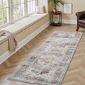 Runner Rug 2x6 Washable Hallway Runner - Soft Non Slip Vintage Grey