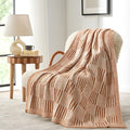Snuggle Sac Checkered Orange Throw Blanket for Fall - Super Soft Cozy