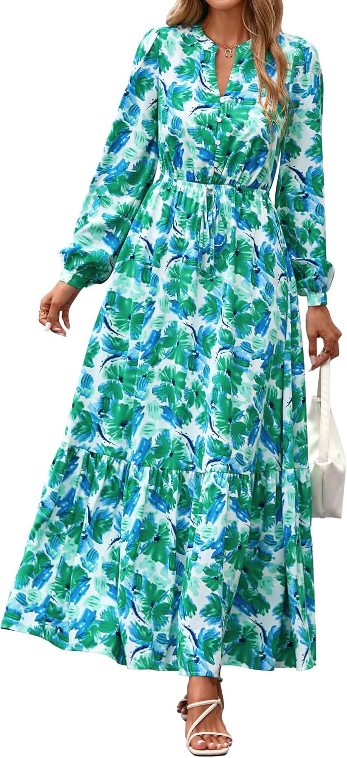 BTFBM Women Boho Maxi Dress for Fall Fashion and Weddings