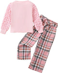 Little Girls Fall Winter 2-Piece Cotton Outfit for Ages 4-8 - Cozy Set