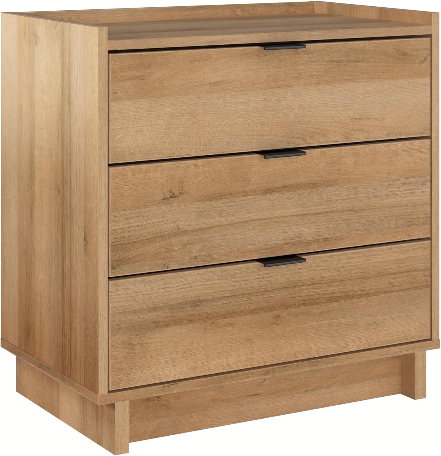 Prepac Simply Modern Nightstand with 3 Drawers in Natural Oak