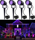 Blacklight Spotlight 4 Pack 12W Outdoor UV Lights - Purple Glow