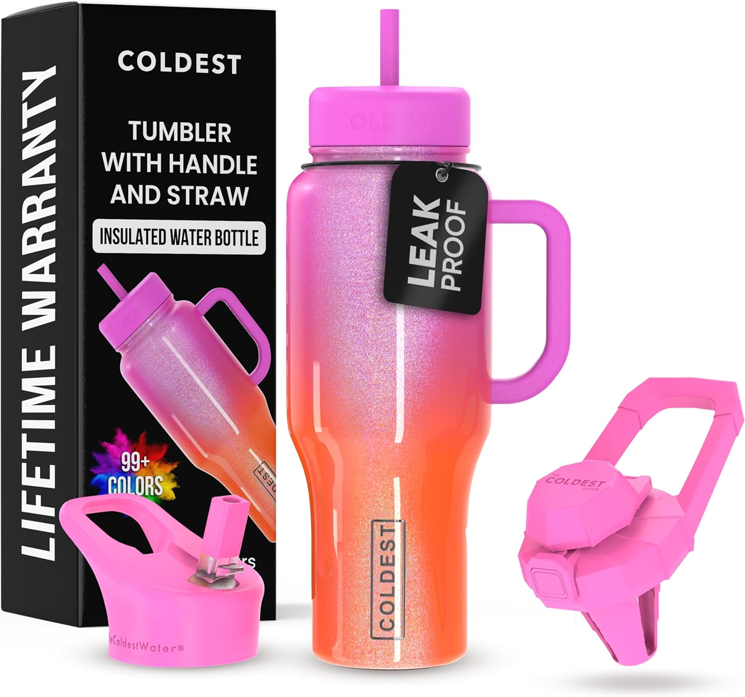 Coldest Tumbler with Handle and Straw - 100% Leak-Proof Design