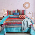 Bohemian Quilt Set King Size - Colorful All-Season Coverlet