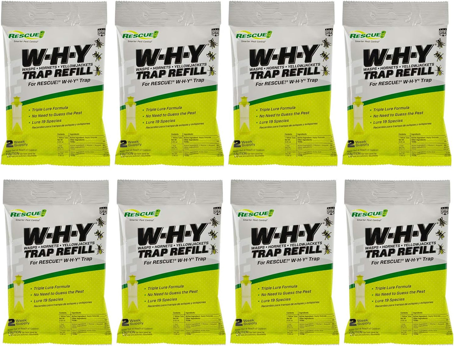 RESCUE! Non-Toxic Wasp Trap Attractant Refill - 8 Pack