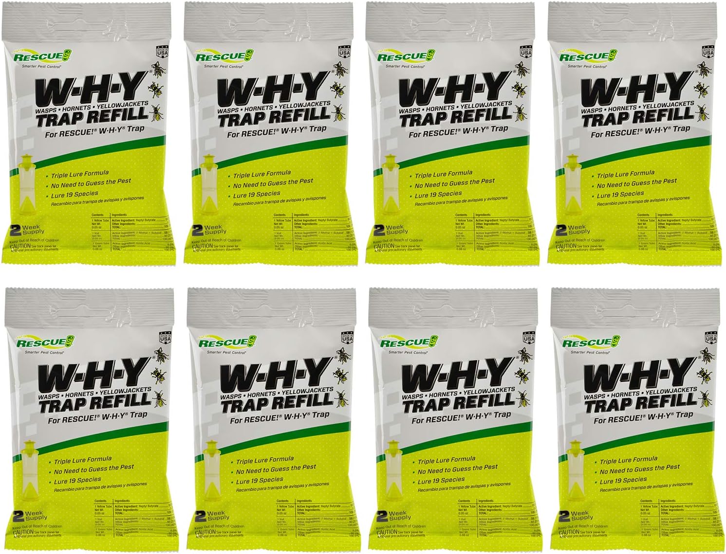 RESCUE! Non-Toxic Wasp Trap Attractant Refill - 8 Pack