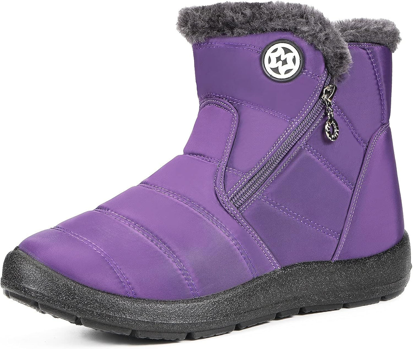 Hsyooes Womens Warm Fur Lined Winter Snow Boots for Comfort