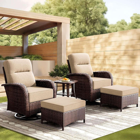 Patio Furniture Set with 6-Inch Cushions for Outdoor Relaxation