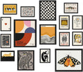 Framed Eclectic Wall Art Set 16 PCS - Vintage Bauhaus Prints for Home