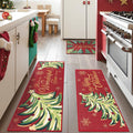 Christmas Kitchen Runner Rugs Set of 3 - Festive Non-Slip Mats
