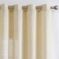 Linen Curtains for Living Room Beige Striped Pinstripe Panels - Light