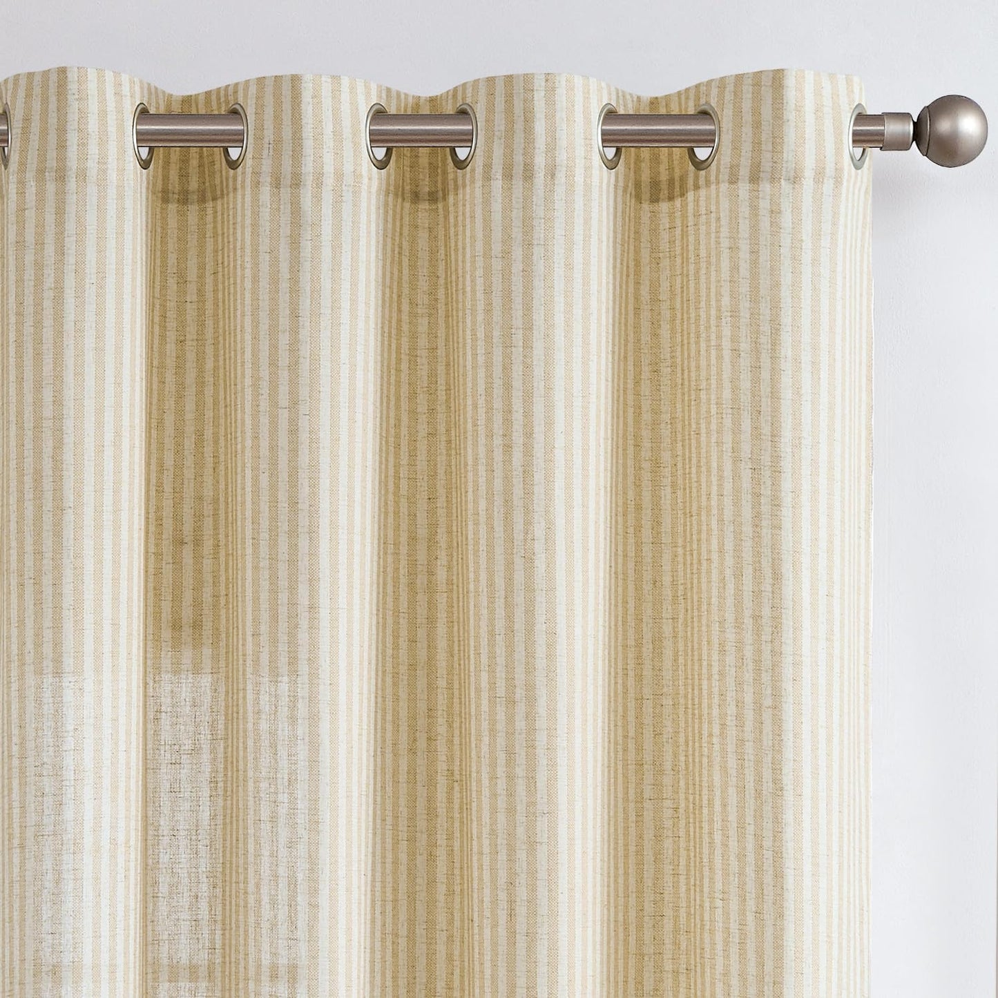 Linen Curtains for Living Room and Bedroom with Striped Design