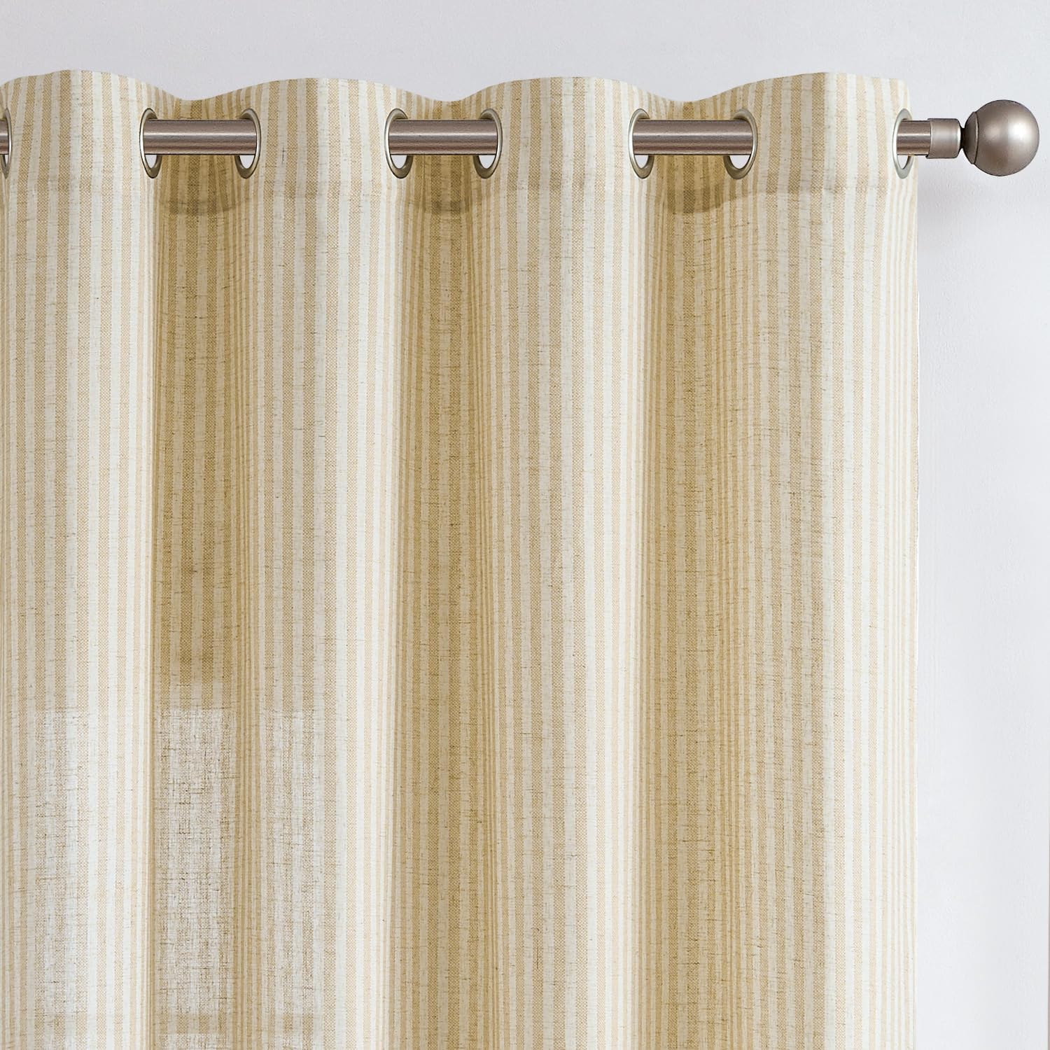 Linen Curtains for Living Room and Bedroom with Striped Design