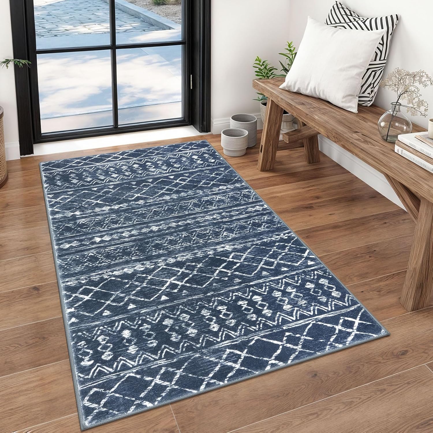 KUTA 3x5 Boho Area Rug for Living Room and Kitchen Decor