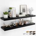 48in Floating Shelves for Wall 2 Pack - Rustic Black Floating Shelf