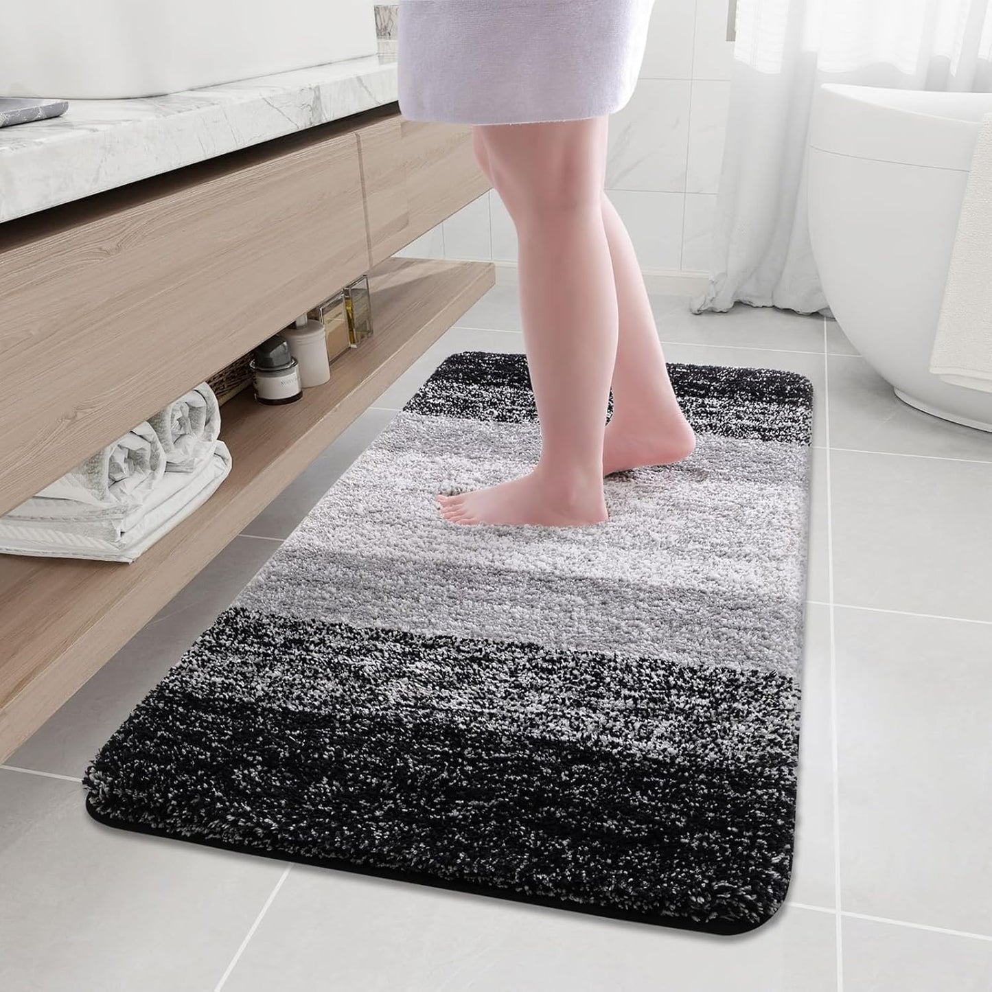 Arotive Microfiber Bathroom Rugs - Soft, Absorbent, Non-Slip Mats