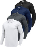 PINSPARK Men's Long Sleeve Polo Shirt with Moisture Wicking Fabric