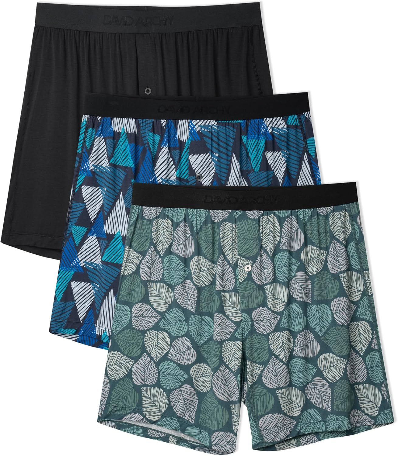 DAVID ARCHY Bamboo Rayon Boxers for Men - Breathable Comfort