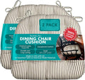 Barnett Home Decor Ticking Stripe Black Dining Chair Pad - Pack of 2