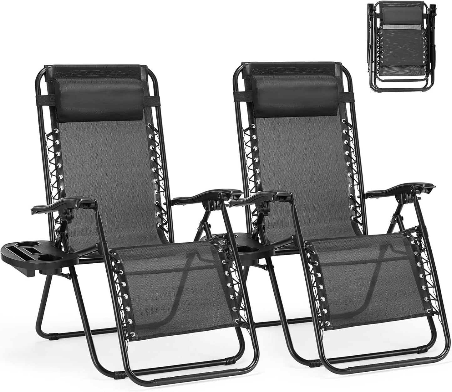 SMUG Folding Zero Gravity Chair Set of 2 for Outdoor Relaxation