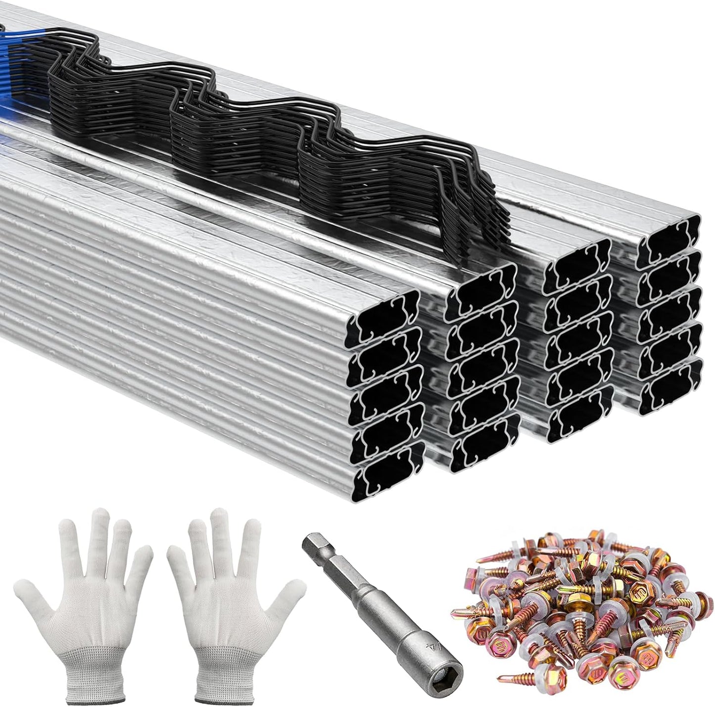 40 PCS Greenhouse Wiggle Spring Wire and Lock Channel Kit