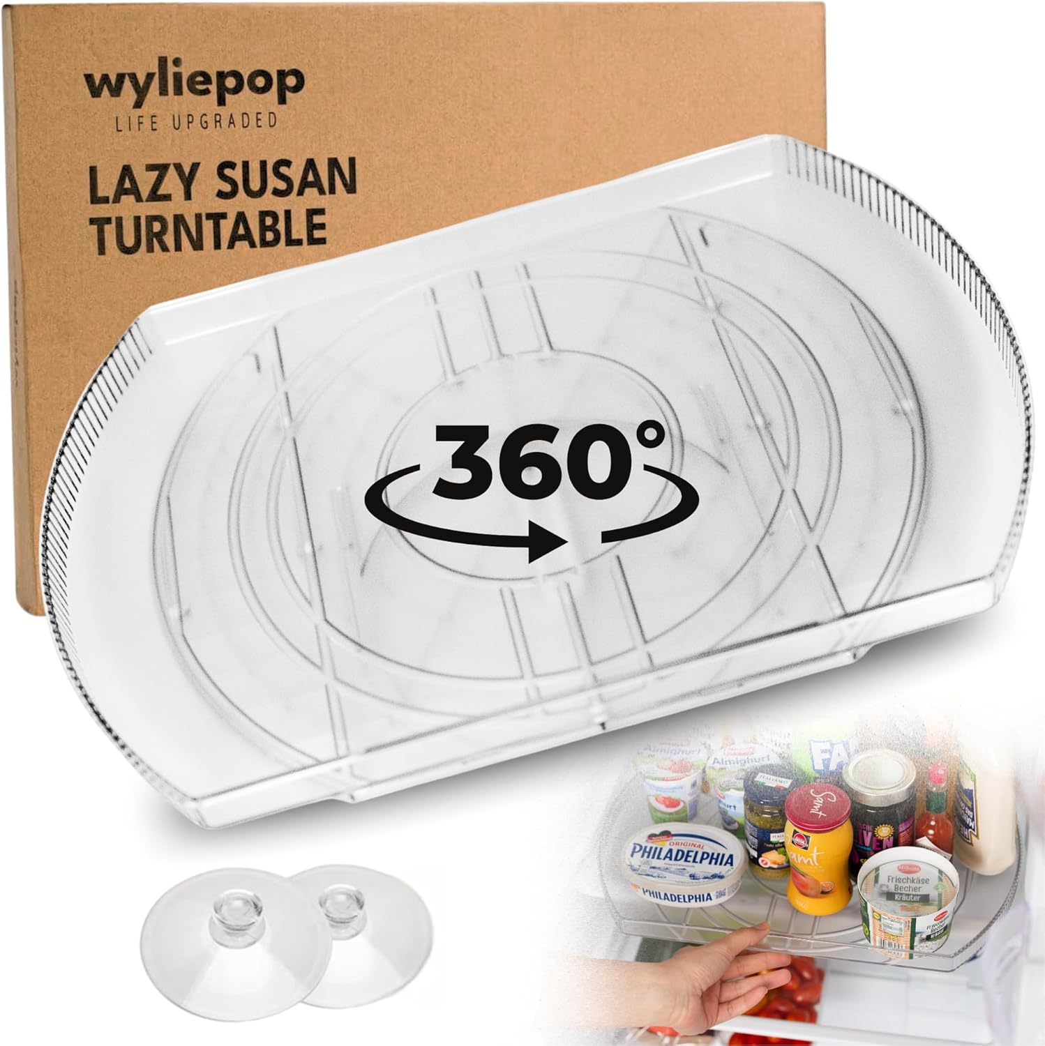 Lazy Susan for Refrigerator - Premium 360 Turntable Organizer