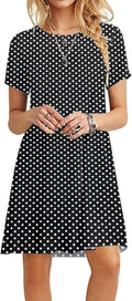 Women's Casual Plain T-Shirt Mini Dress - Loose Flowy Summer Tunic