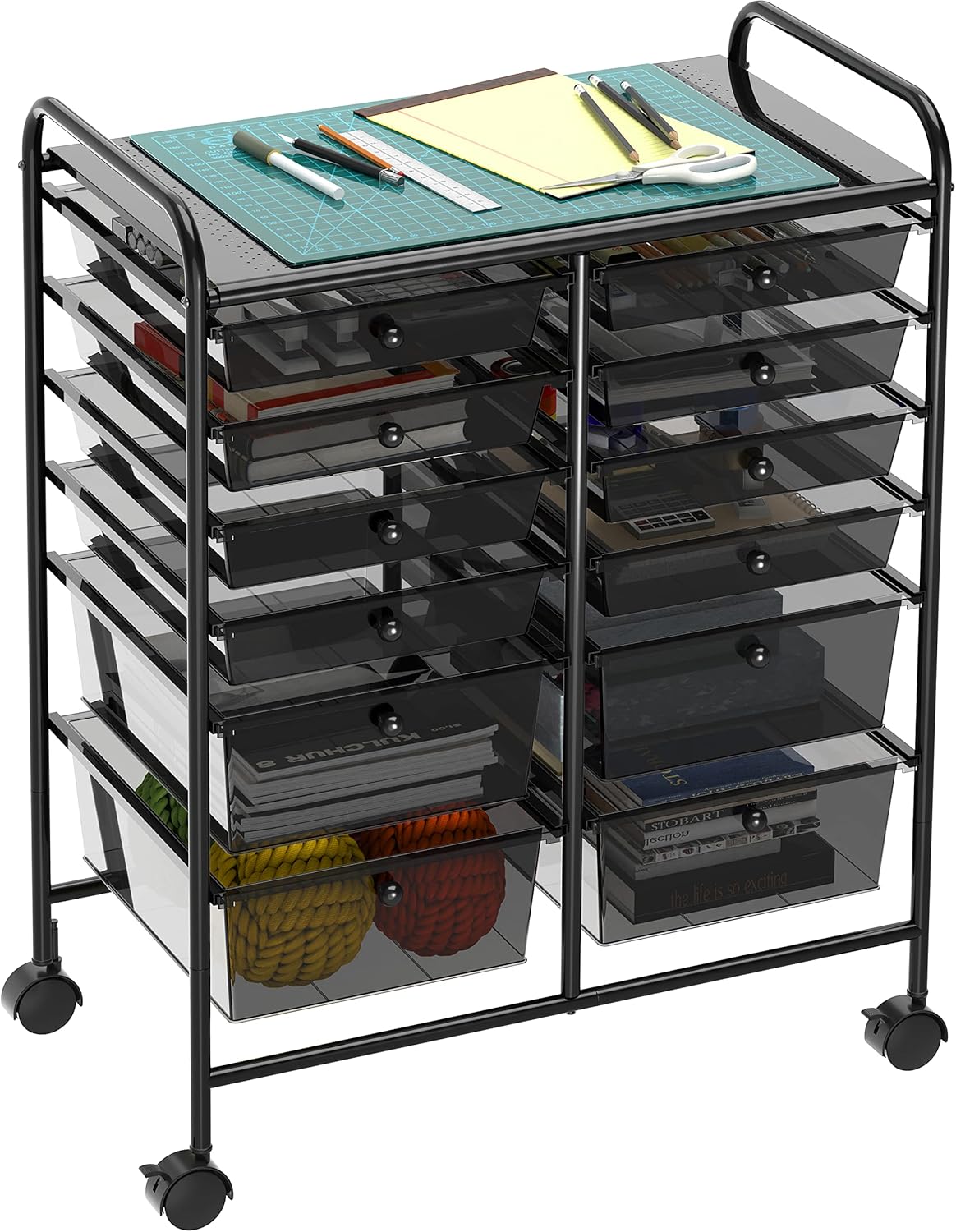 Utility Cart with 12 Drawers for Craft and Art Storage