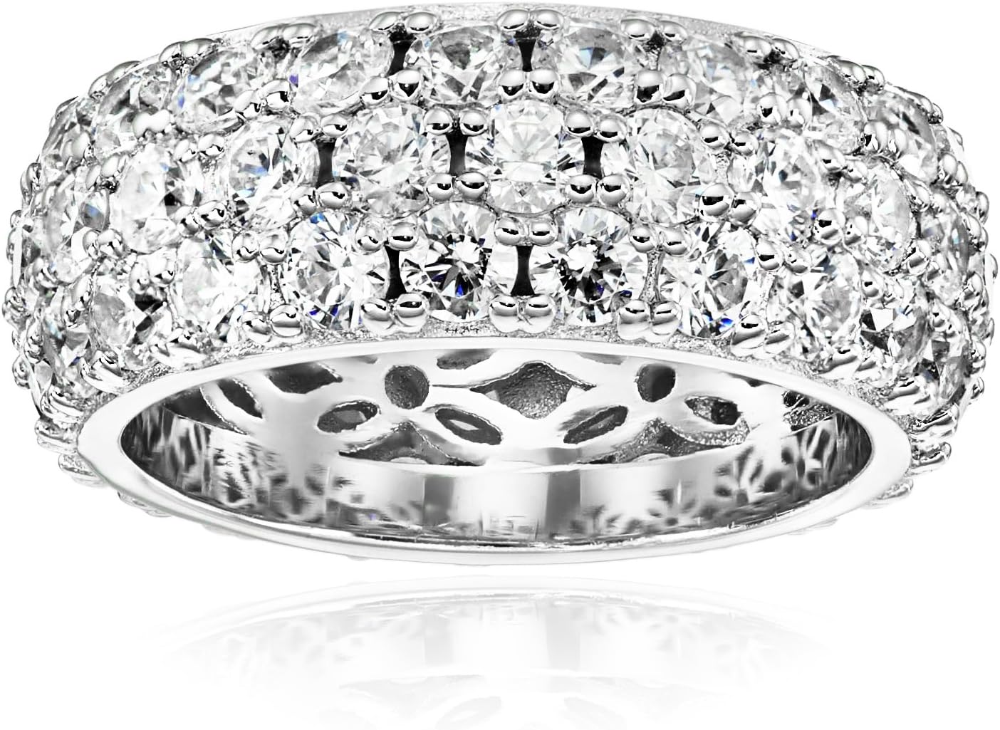 Elegant 3 Row Pave Ring Set with Infinite Elements Cubic Zirconia