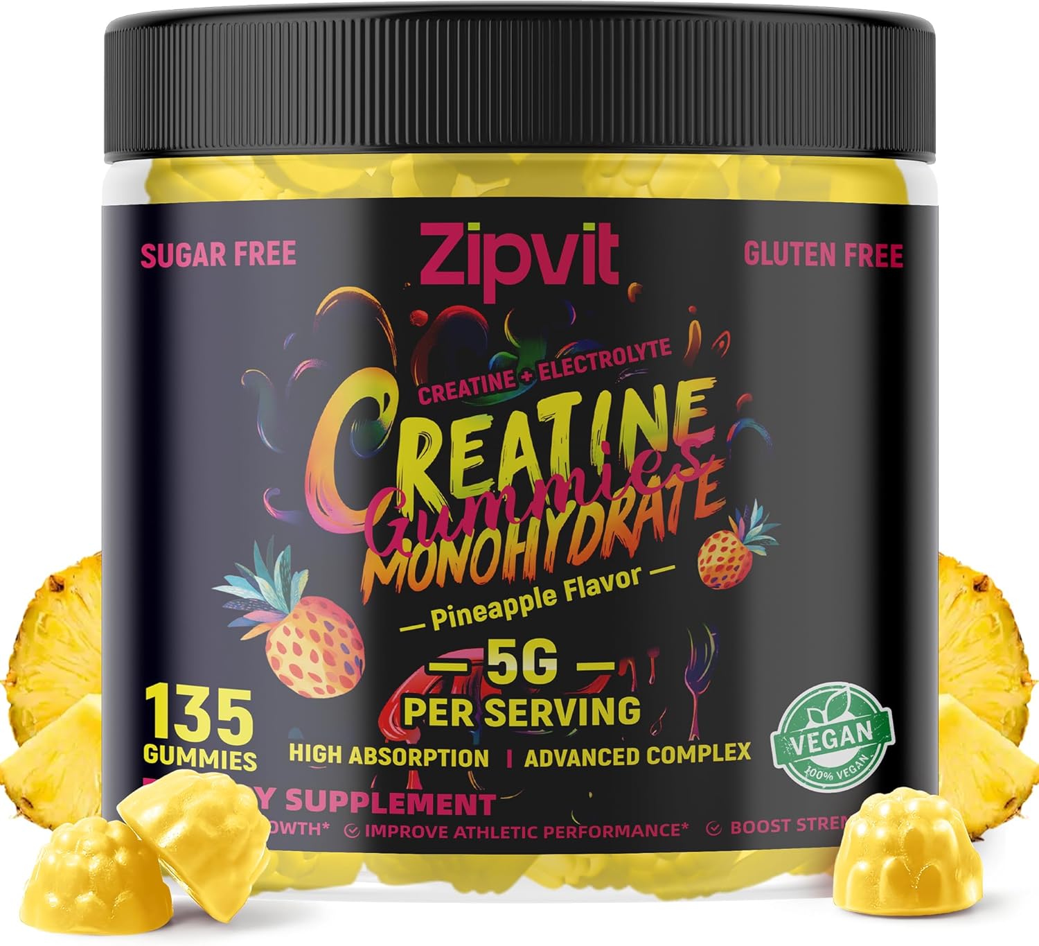 Creatine Monohydrate Gummies for Energy & Muscle Growth Support