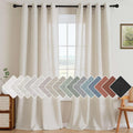 Linen Grommet Curtains - Light Filtering Ivory Panels 52 x 96 in