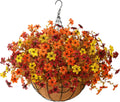 Artificial Flowers Fall Hanging Basket Plants for Outdoor Decor