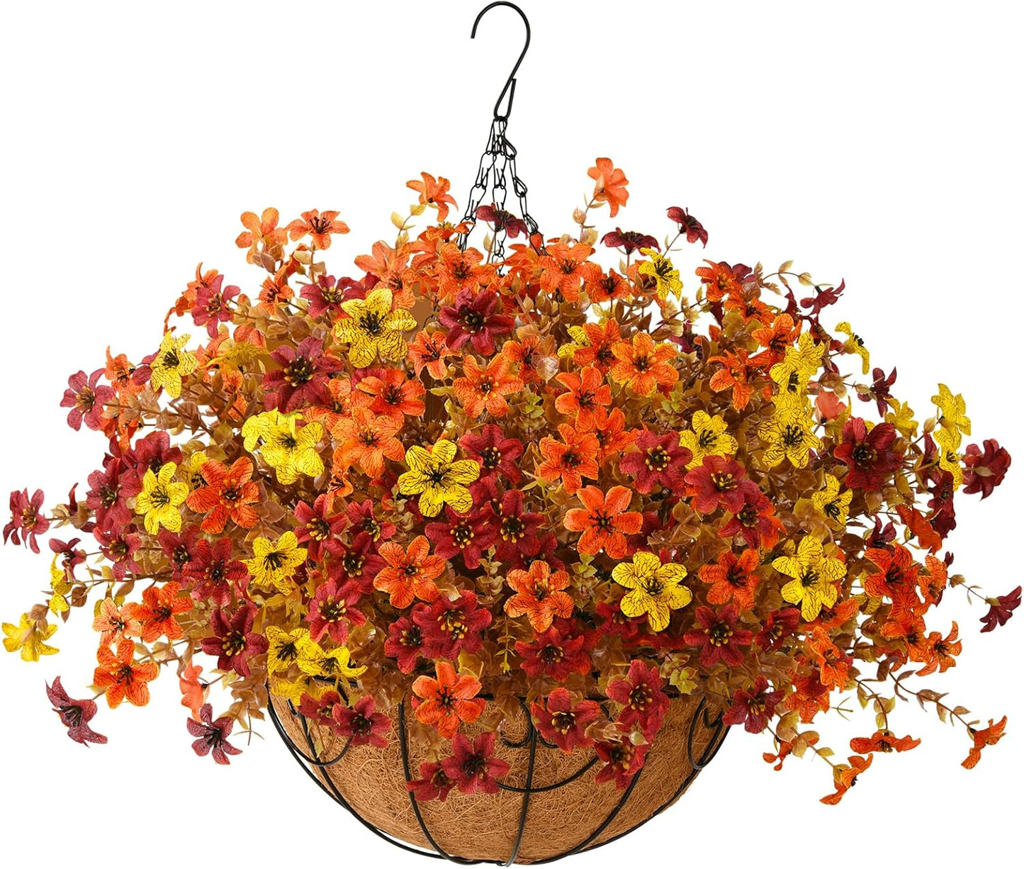 Artificial Flowers Fall Hanging Basket Plants for Outdoor Decor