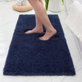 Navy Bathroom Rugs 24x36 Non Slip Fluffy Bath Mat - Soft Plush Luxury